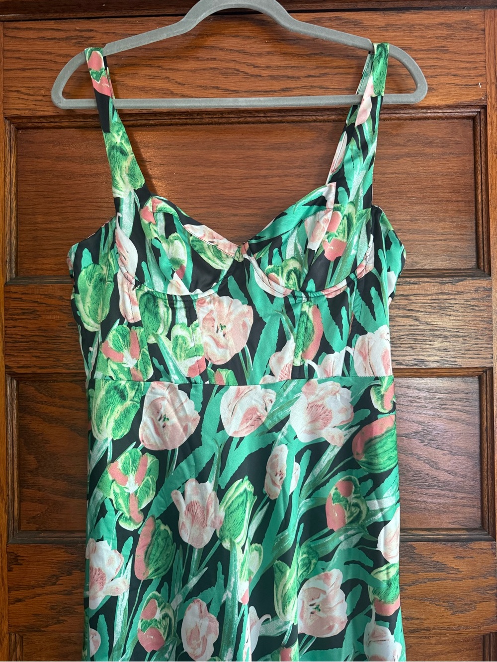NWT ASTR Floral Corset Dress Satin Long Midi Length Wedding Guest Summer US L - Picture 5 of 15